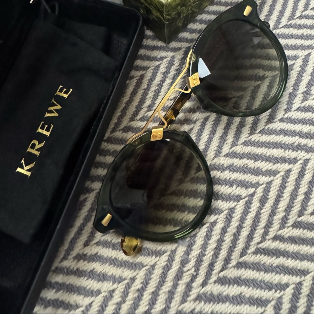 KREWE STL II Bottle Green & Zulu 24K Sunglasses - Picture 2 of 7